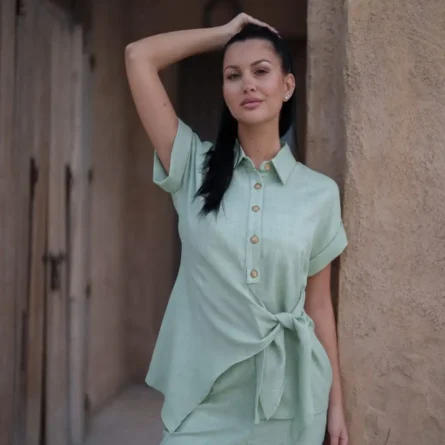 SELENE Linen Suit ( 2 Pieces ) - Image 2