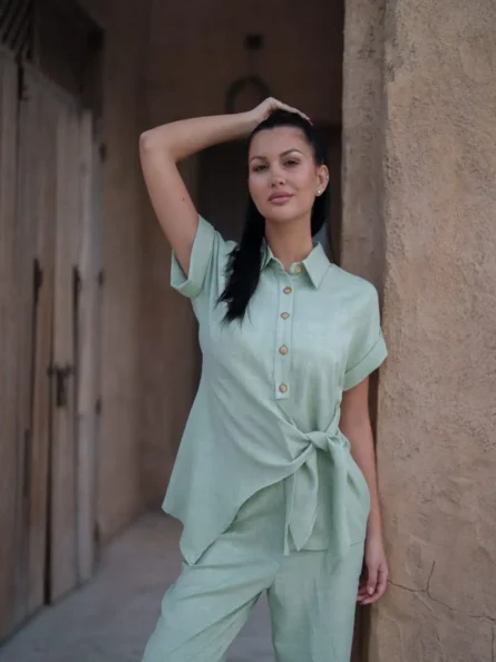 SELENE Linen Suit ( 2 Pieces ) - Image 2