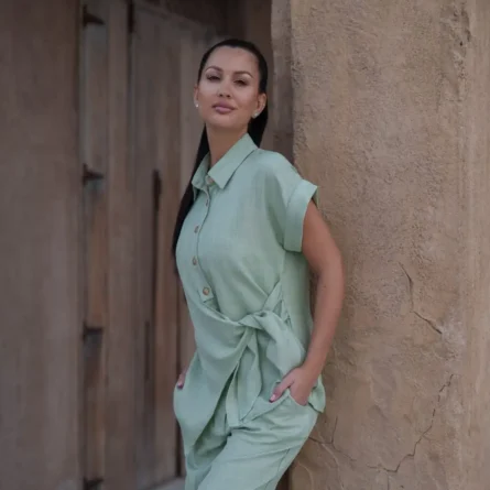 SELENE Linen Suit ( 2 Pieces ) - Image 3