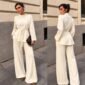 Belted Knit Co-ord Set with Cowl Neck - 40126